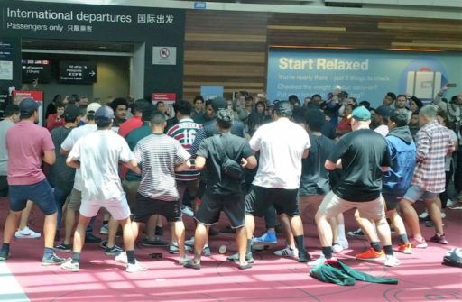 Maori Abschiedsritual am Auckland Airport